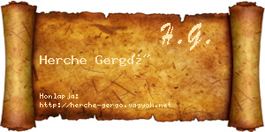 Herche Gergő névjegykártya